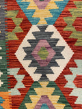 27740 - Kelim Hand-Woven/Flat-Weaved/Afghan Kelim/Carpet Modren/Nomadic Authentic/Size: 4'1" x 2'7"/124cm ×79cm