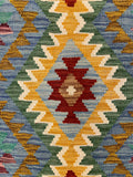 27746 - Kelim Hand-Woven/Flat-Weaved/Afghan Kelim/Carpet Modren/Nomadic Authentic/Size:  4'2" x 2'6"/127cm ×76cm