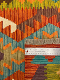 27742 - Kelim Hand-Woven/Flat-Weaved/Afghan Kelim/Carpet Modren/Nomadic Authentic/Size: 4'0" x 2'7"/122cm ×79cm