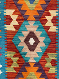 27744 - Kelim Hand-Woven/Flat-Weaved/Afghan Kelim/Carpet Modren/Nomadic Authentic/Size: 4'2" x 2'7"/127cm ×79cm