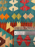 27744 - Kelim Hand-Woven/Flat-Weaved/Afghan Kelim/Carpet Modren/Nomadic Authentic/Size: 4'2" x 2'7"/127cm ×79cm