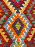 27725 - Kelim Hand-Woven/Flat-Weaved/Afghan Kelim/Carpet Modren/Nomadic Authentic/Size: 4'1" x 2'4"/124cm ×71cm