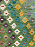 27703 - Kelim Hand-Woven/Flat-Weaved/Afghan Kelim/Carpet Modern/Nomadic Authentic/Size: 4'2" x 2'8"/127 cm × 81 cm