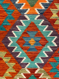 27741 - Kelim Hand-Woven/Flat-Weaved/Afghan Kelim/Carpet Modren/Nomadic Authentic/Size: 4'1" x 2'7"/124cm ×79cm