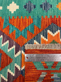 27741 - Kelim Hand-Woven/Flat-Weaved/Afghan Kelim/Carpet Modren/Nomadic Authentic/Size: 4'1" x 2'7"/124cm ×79cm