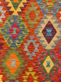 27724 - Kelim Hand-Woven/Flat-Weaved/Afghan Kelim/Carpet Modren/Nomadic Authentic/Size: 4'0" x 2'8"/122cm ×81cm