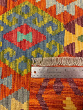 27724 - Kelim Hand-Woven/Flat-Weaved/Afghan Kelim/Carpet Modren/Nomadic Authentic/Size: 4'0" x 2'8"/122cm ×81cm