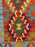 27730 - Kelim Hand-Woven/Flat-Weaved/Afghan Kelim/Carpet Modren/Nomadic Authentic/Size: 3'11" x 2'11"/119cm ×89cm
