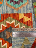 27730 - Kelim Hand-Woven/Flat-Weaved/Afghan Kelim/Carpet Modren/Nomadic Authentic/Size: 3'11" x 2'11"/119cm ×89cm