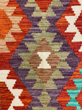 27736 - Kelim Hand-Woven/Flat-Weaved/Afghan Kelim/Carpet Modren/Nomadic Authentic/Size: 4'3" x 2'8"/130cm ×81cm