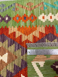 27736 - Kelim Hand-Woven/Flat-Weaved/Afghan Kelim/Carpet Modren/Nomadic Authentic/Size: 4'3" x 2'8"/130cm ×81cm