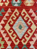 27662 - Kelim Hand-Woven/Flat-Weaved/Afghan Kelim/Carpet Modern/Nomadic Authentic/Size: 3'10" x 2'7"/117cm ×79cm
