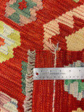 27662 - Kelim Hand-Woven/Flat-Weaved/Afghan Kelim/Carpet Modern/Nomadic Authentic/Size: 3'10" x 2'7"/117cm ×79cm