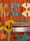 27745 - Kelim Hand-Woven/Flat-Weaved/Afghan Kelim/Carpet Modren/Nomadic Authentic/Size: 4'1" x 2'6"/124cm ×76cm