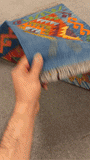 27700 - Kelim Hand-Woven/Flat-Weaved/Afghan Kelim/Carpet Modern/Nomadic Authentic/Size: 4'1" x 2'7"/124 cm × 79 cm