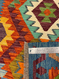 27700 - Kelim Hand-Woven/Flat-Weaved/Afghan Kelim/Carpet Modern/Nomadic Authentic/Size: 4'1" x 2'7"/124 cm × 79 cm