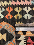 27660 - Kelim Hand-Woven/Flat-Weaved/Afghan Kelim/Carpet Modern/Nomadic Authentic/Size: 4'2" x 2'7"/127cm ×79cm