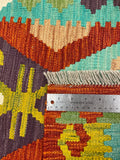 27743 - Kelim Hand-Woven/Flat-Weaved/Afghan Kelim/Carpet Modren/Nomadic Authentic/Size: 4'0" x 2'6"/122cm ×76cm