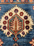 27772-Royal Kazak Hand-Knotted/Handmade Afghan Rug/Carpet Tribal/Nomadic Authentic/ Size: 7'9" x 5'7"/236m x 170cm