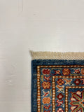27772-Royal Kazak Hand-Knotted/Handmade Afghan Rug/Carpet Tribal/Nomadic Authentic/ Size: 7'9" x 5'7"/236m x 170cm