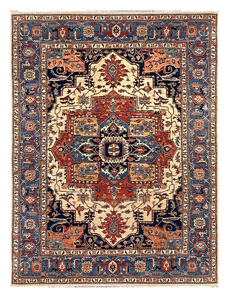27776- Royal Heriz Hand-Knotted/Handmade Afghan Rug/Carpet Traditional/Authentic/Size:  11'9" x 8'10"/358cmx 269cm