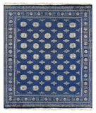 27593-Bokhara Hand-Knotted/Handmade Pakistani Rug/Carpet Tribal/Nomadic Authentic/ Size: 7'5" x 6'6"/226 cm × 198 cm