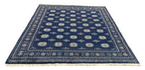 27593-Bokhara Hand-Knotted/Handmade Pakistani Rug/Carpet Tribal/Nomadic Authentic/ Size: 7'5" x 6'6"/226 cm × 198 cm