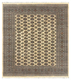 27634-Bokhara Hand-Knotted/Handmade Pakistani Rug/Carpet Tribal/Nomadic Authentic/ Size: 9'2" x 8'1"/279cm ×246cm