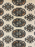 27634-Bokhara Hand-Knotted/Handmade Pakistani Rug/Carpet Tribal/Nomadic Authentic/ Size: 9'2" x 8'1"/279cm ×246cm