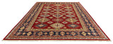 27582-Royal Kazak Hand-Knotted/Handmade Afghan Rug/Carpet Tribal/Nomadic Authentic/ Size: 11'10" x 9'1"/361cm x 277cm
