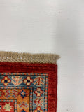 27582-Royal Kazak Hand-Knotted/Handmade Afghan Rug/Carpet Tribal/Nomadic Authentic/ Size: 11'10" x 9'1"/361cm x 277cm
