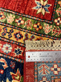27582-Royal Kazak Hand-Knotted/Handmade Afghan Rug/Carpet Tribal/Nomadic Authentic/ Size: 11'10" x 9'1"/361cm x 277cm