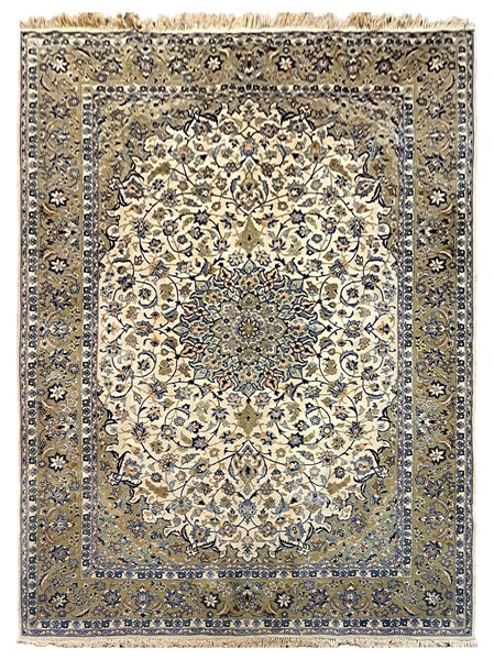26824-Kashan(Semi Antique)/ Hand-Knotted/Handmade Persian Rug/Carpet Traditional Authentic/ Size: 13'4" x 9'7"