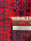27831-Chobi Ziegler Handmade/Hand-knotted Afghan Rug/Carpet Tribal/Nomadic Authentic/ Size: 5'2" x 3'3" / 157cm x 99cm