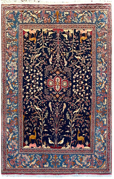 26147-Kashan Hand-Knotted/Handmade Persian Rug/Carpet Traditional/Authentic/Size: 8'0" x 5'0"