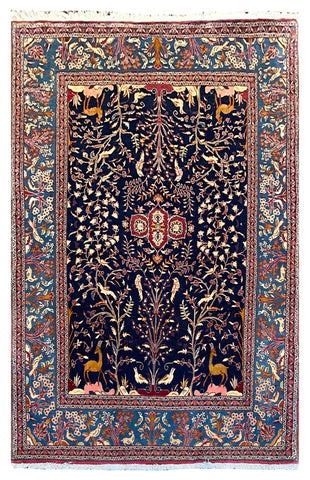 26147-Kashan Hand-Knotted/Handmade Persian Rug/Carpet Traditional/Authentic/Size: 8'0" x 5'0"