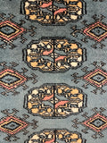 27614-Bokhara Hand-Knotted/Handmade Pakistani Rug/Carpet Tribal/Nomadic Authentic/ Size: 8'3" x 6'0"/251cm ×83cm