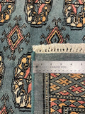 27614-Bokhara Hand-Knotted/Handmade Pakistani Rug/Carpet Tribal/Nomadic Authentic/ Size: 8'3" x 6'0"/251cm ×83cm