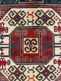 27785-Kazak Hand-Knotted/Handmade Afghan Rug/Carpet Tribal/Nomadic Authentic/ Size: 6'5" x 4'10"/196cm x 147cm