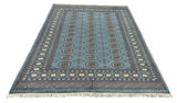 27587-Bokhara Hand-Knotted/Handmade Pakistani Rug/Carpet Tribal/Nomadic Authentic/ Size: 8'0" x 5'6"/244cm x 168cm