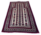 21435- Balutch Hand-Knotted/Handmade Afghan Rug/Carpet Tribal/Nomadic Authentic/Size: 4'11" x 2'7"