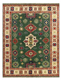 27782-Kazak Hand-Knotted/Handmade Afghan Rug/Carpet Tribal/Nomadic Authentic/ Size: 6'7" x 4'9"/201cm x 145cm