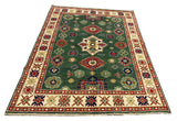 27782-Kazak Hand-Knotted/Handmade Afghan Rug/Carpet Tribal/Nomadic Authentic/ Size: 6'7" x 4'9"/201cm x 145cm