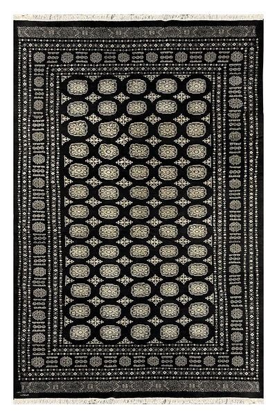 27591-Bokhara Hand-Knotted/Handmade Pakistani Rug/Carpet Tribal/Nomadic Authentic/ Size: 8'9" x 6'0"/267 cm × 183 cm