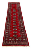 27600-Bokhara Hand-Knotted/Handmade Pakistani Rug/Carpet Tribal/Nomadic Authentic/ Size: 10'1" x 2'6"/307 cm × 76 cm