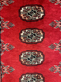 27600-Bokhara Hand-Knotted/Handmade Pakistani Rug/Carpet Tribal/Nomadic Authentic/ Size: 10'1" x 2'6"/307 cm × 76 cm