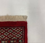 27600-Bokhara Hand-Knotted/Handmade Pakistani Rug/Carpet Tribal/Nomadic Authentic/ Size: 10'1" x 2'6"/307 cm × 76 cm