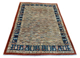 21773-  Hand-knotted Contemporary Chobi Ziegler /Modern Carpet/Rug / Size: 6'5" x 4'6"