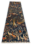 27826-Chobi Ziegler Handmade/Hand-knotted Afghan Rug/Carpet Tribal/Nomadic Authentic/ Size: 9'7" x 2'8" / 292cm x 81cm