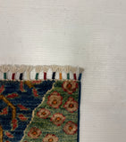 27826-Chobi Ziegler Handmade/Hand-knotted Afghan Rug/Carpet Tribal/Nomadic Authentic/ Size: 9'7" x 2'8" / 292cm x 81cm